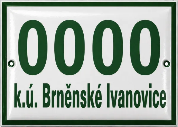 Smaltované domovní číslo Brno. C.BR.3